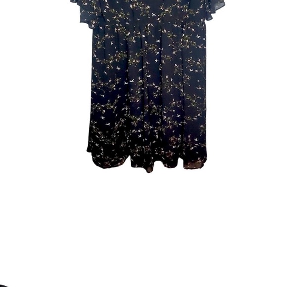 Torrid Black Floral Print Chiffon Ruffled Wrap Dress Size 2 / 2X Mini Flowy - Picture 8 of 11